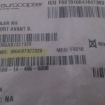 Peça Para Aeronave Pnr 365a87327320 Doubler RH Renfort D   |  Peças diversas